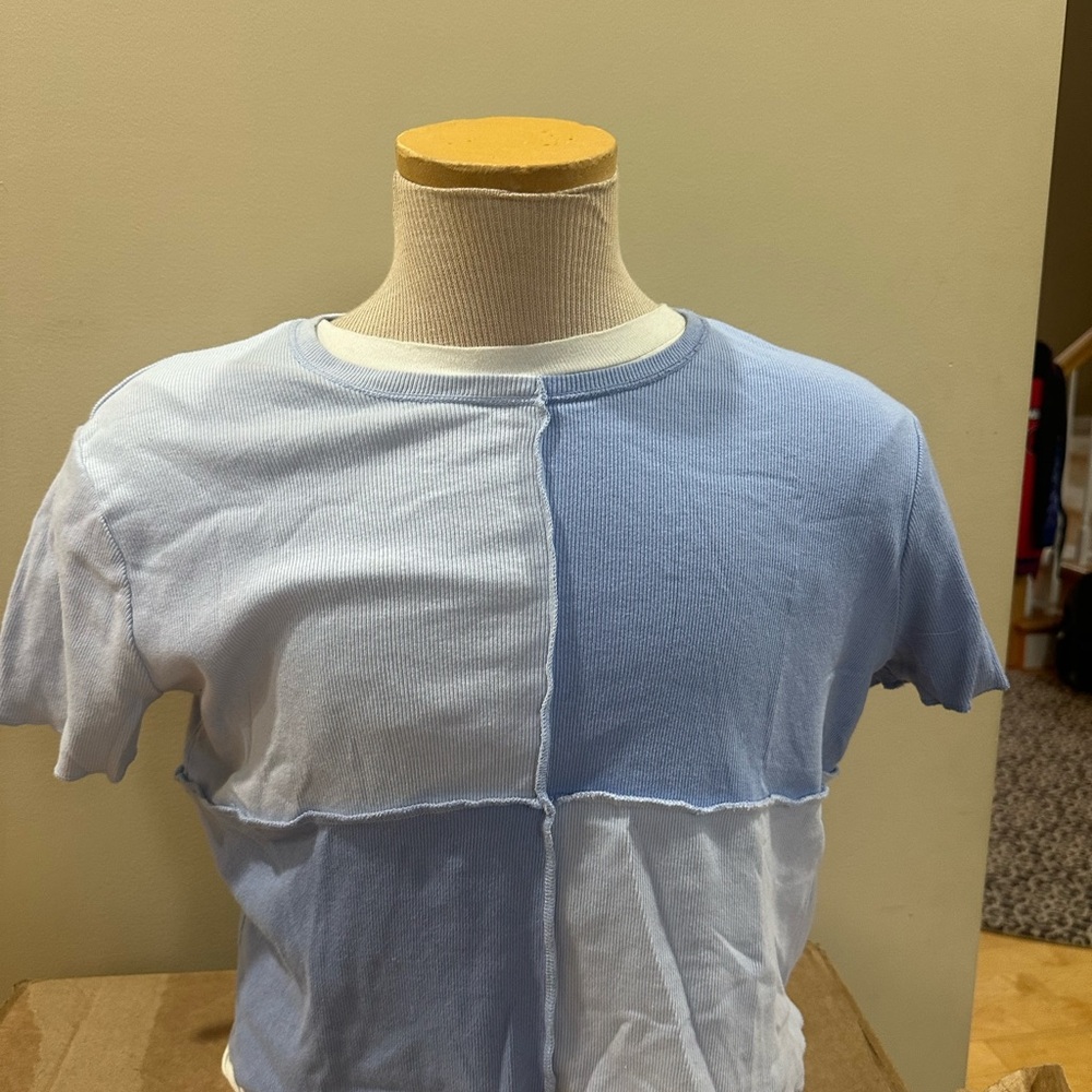 Hollister Blue Ribbed Baby Tee